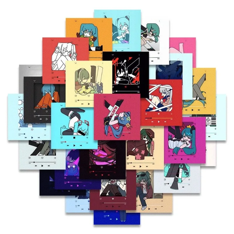Hatsune Miku MEIKO Aufkleber, Cartoon und niedlich, stilvoll, personalisiert, hochwertige Dekorationen für Studenten-Notizbücher, 52 Stück, Geschenk – Detail 5