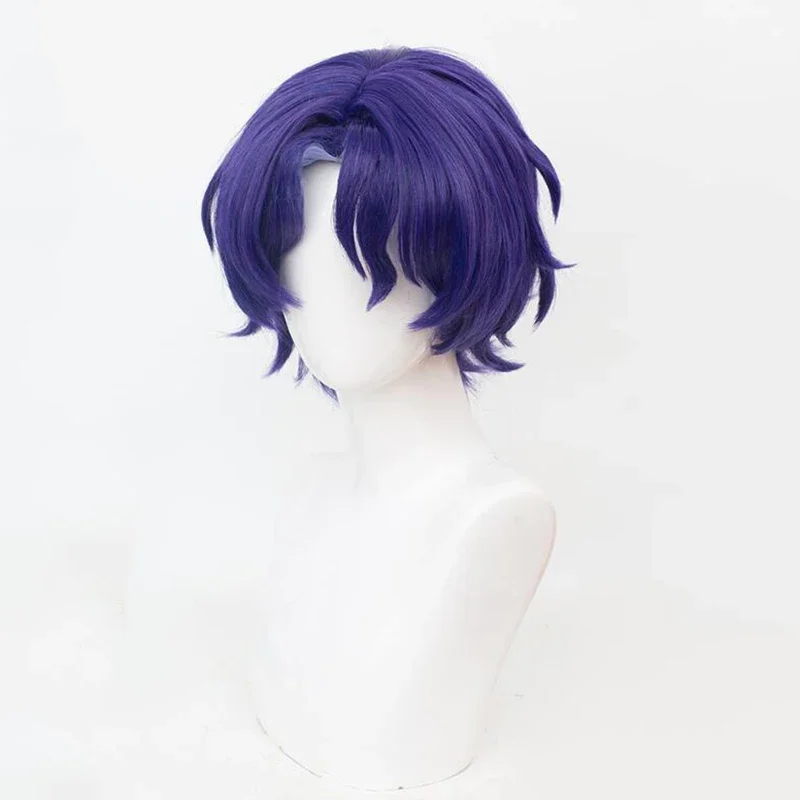 Gioco Honkai: Star Rail Dr. Ratio parrucca Cosplay adulto Unisex blu capelli corti Styling parrucche sintetiche resistenti al calore festa di Halloween
