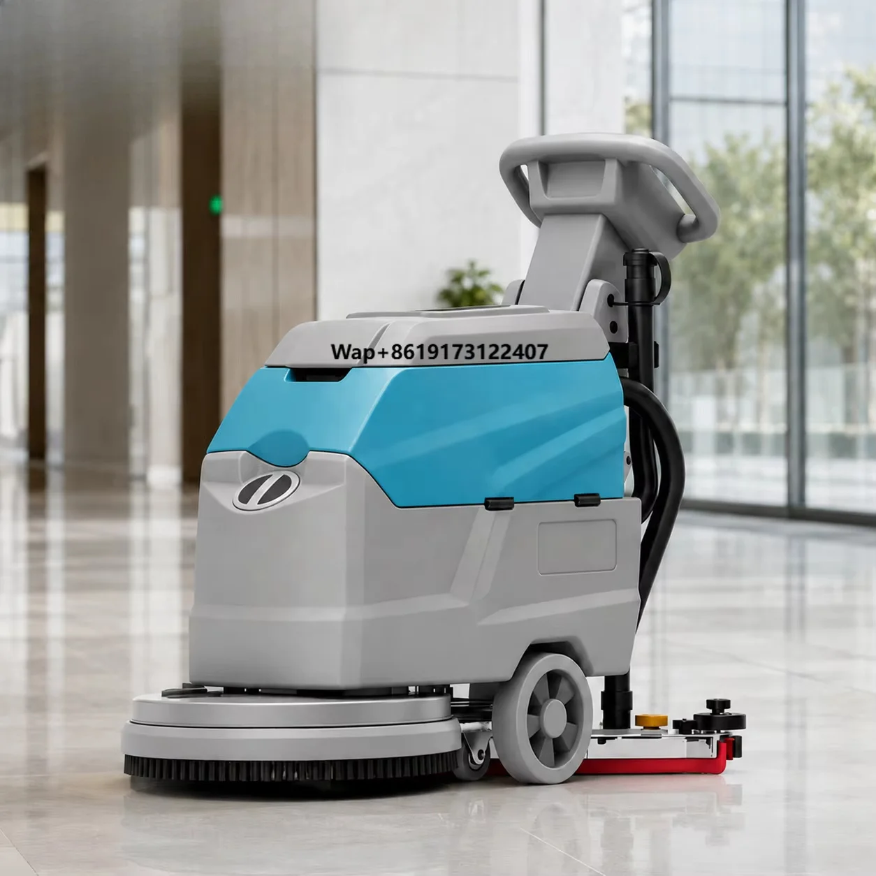 F450 Electric Walk Behind Floor Scrubber Dryer 500mm 24V Commercial Cleaning Machine 40L 45L Tanks for Supermarket