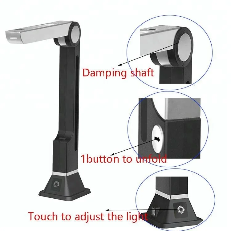 Opvouwbare draagbare visuele presentator voor interactief onderwijs op school