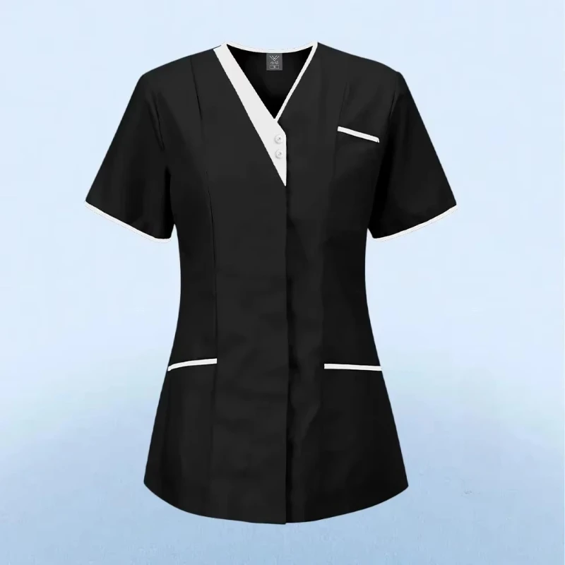 

Clinical Workwear Medical Nurse Uniform Scrubs Top Short Sleeve Doctor Clothes Solid Color Medical Scrub Blouse Vneck Workwear