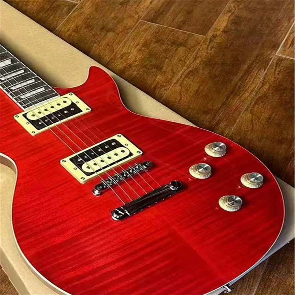 

Custom shop High quality red standard electric guitar, solid body flame maple top 6 strings