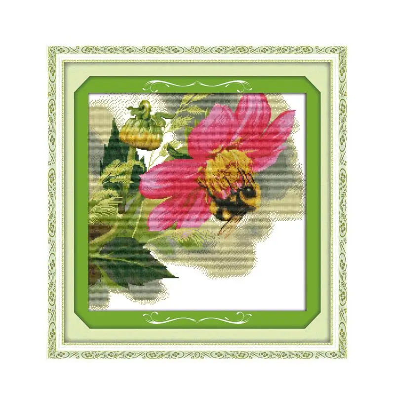 

Набор для вышивки крестом в виде пчелы, 14 карат, 11 карат, принт, канва, вышивка, сделай сам, рукоделие ручной работы