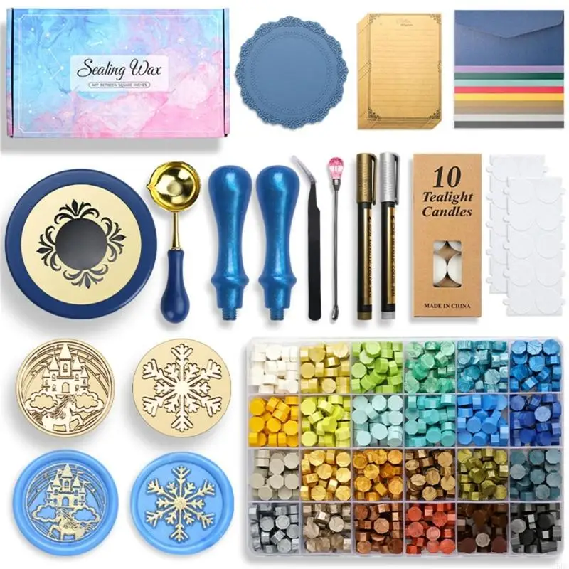 Wax Seal Stamp Set 24 Colors Wax Seal Beads for Appreciation Cards, Wrapping, Sealing Envelope, Package Decorations