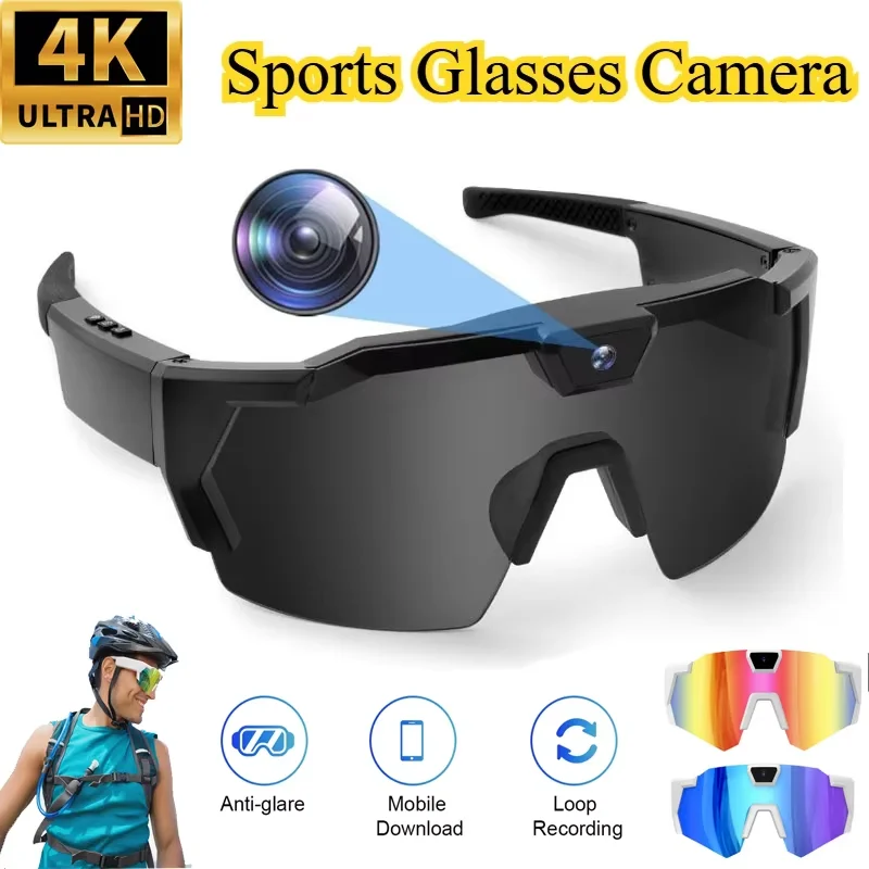 

4K HD 1080P POV Sports Glasses with Camera 16GB Action Sunglasses Video Recording Glasses for Outdoor Activity Cycling Hiking