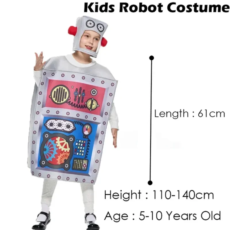 EE01 2024 new arrival girls retro robot fancy dress up cosplay dress up kids robot Halloween costumeIo0！