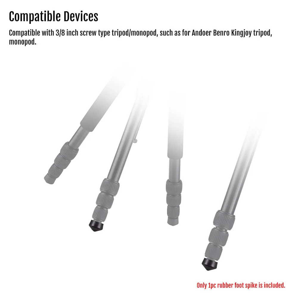 미끄럼 방지 풋 스파이크 삼각대 스파이크 모노포드 스파이크 미끄럼 방지 3/8 인치 삼각대 모노포드 고무 풋 스파이크