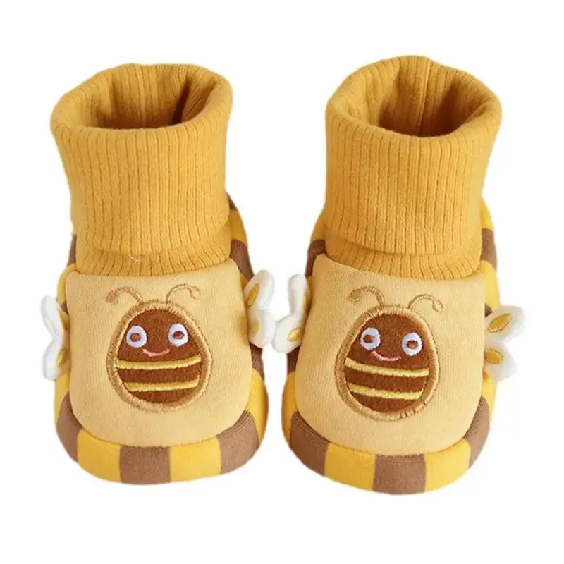 Toddler Walking Shoes Warm Cartoon Cute Toddler Shoes Cotton Anti-Slip Baby Sneakers Comfortable Elastic Toddler Sneakers For