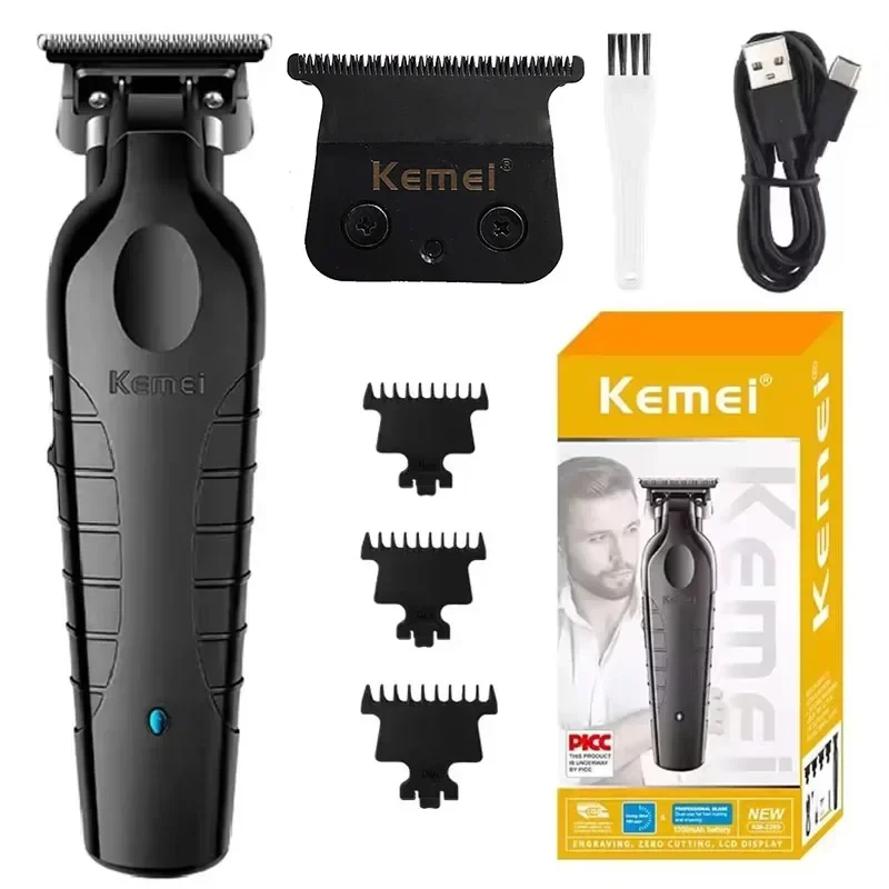 

Kemei KM2299 Профессиональная машинка для стрижки волос 0 мм Машинка для стрижки волос с нулевым зазором Мужской беспроводной триммер для волос Электрическая машина для стрижки волос