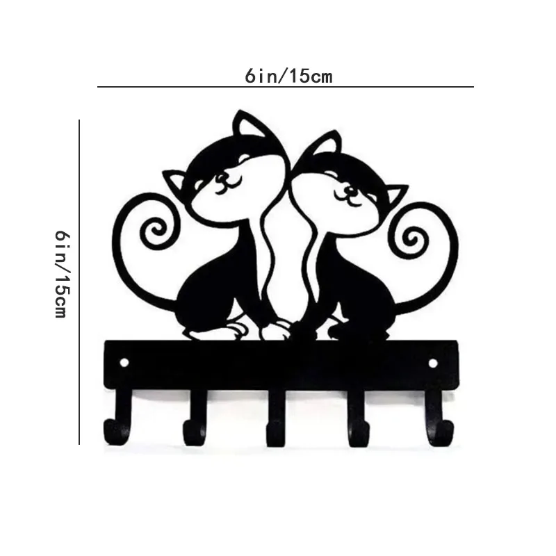 Cat Key Rack Holder Wall-mounted Hooks Key Holder Coat Rack Decorative Hook,Iron Crafts, Wall Hanging, Wall-Mounted, Hooks