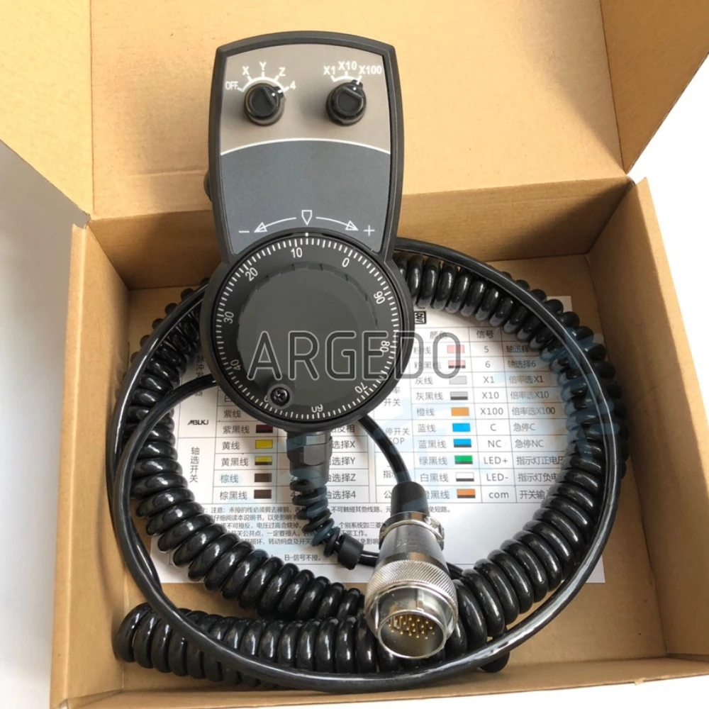 CNC Manual Pulse Generator Handwheel MPG Pendant with 20-pin Aviation Connector FANUC Mitsubishi for HISION CNC Machine