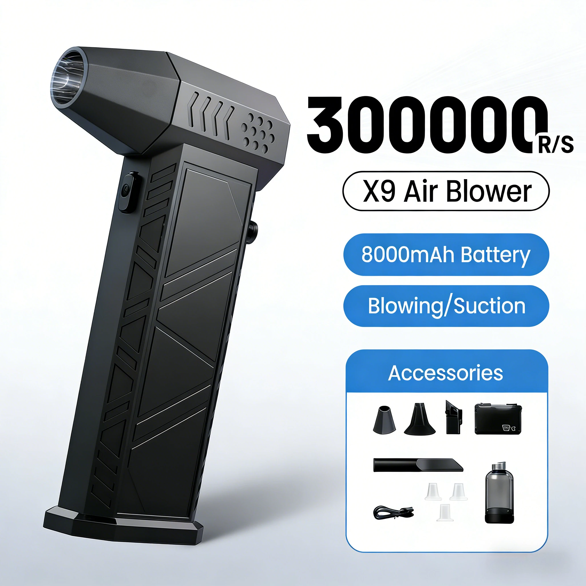 

X9 300000RPM Brushless Turbo Jet Blower Vacuum - PC Keyboard Car Home Cleaner