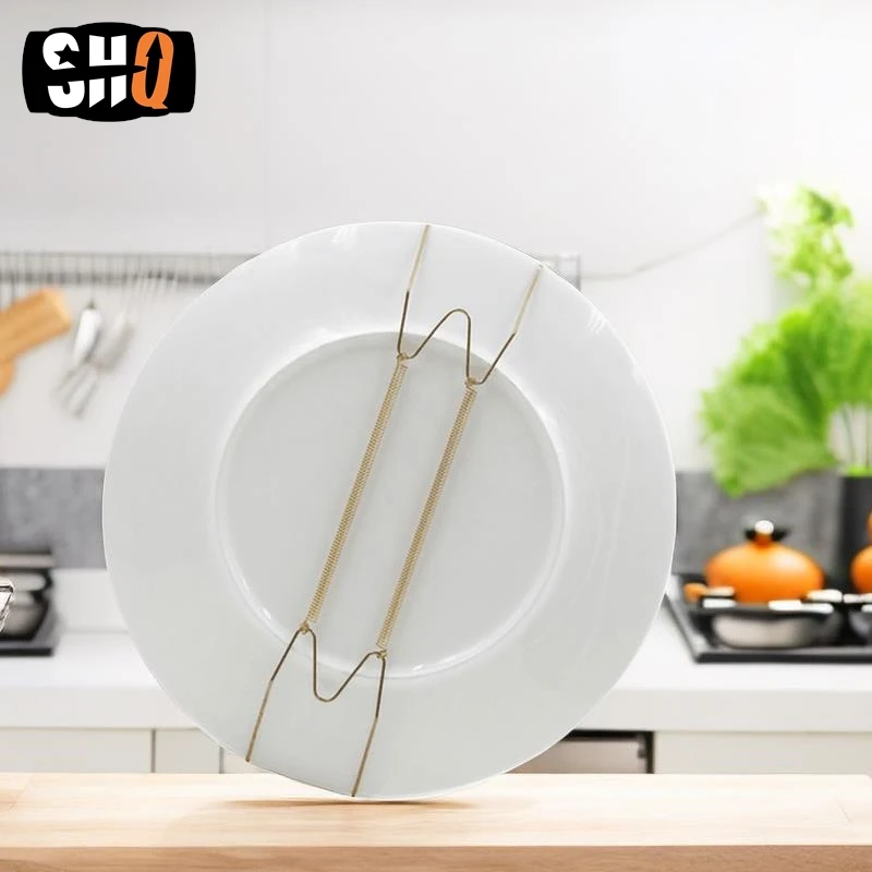 Wall Display Plates Hanger W Type Decoration Crafts Dish Spring Holder Invisible Hook 4/5/6/7/8/10/12/14/16 Inch Home Decor New