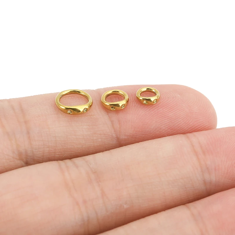 30pcs 5/6/8mm Stainless Steel Beading Supplies Necklace Clasps Double Hole End Connectors Hooks for DIY Jewelry Making Finding - view 6