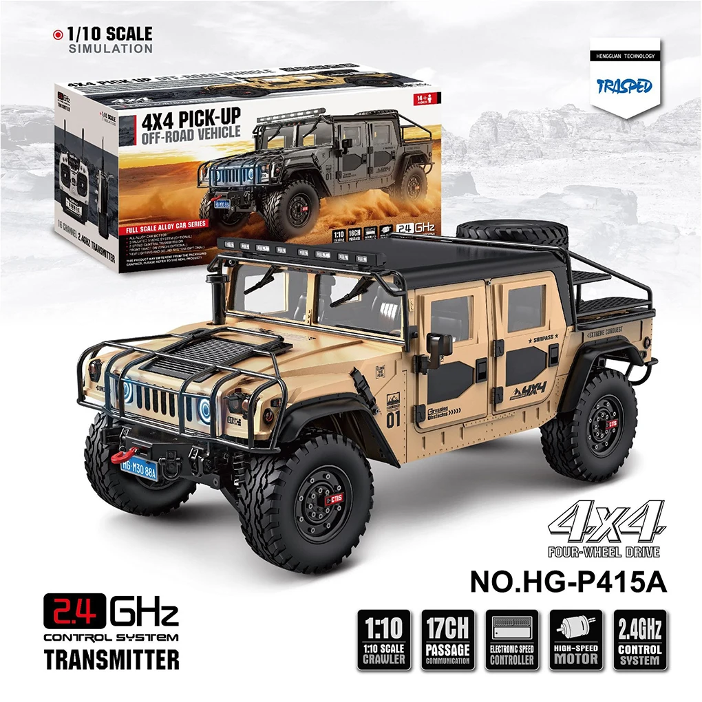 

HG 1/10 P415A RC Off-road Truck for 4x4 Pick-up Crawler Car P415A Upgreded Version Painted Sound Light Model