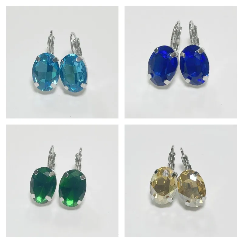 Hot Selling Multi-Color Gemstone Inlaid Sapphire Earrings and Earrings in Europe and America Ear Clip Jewelry