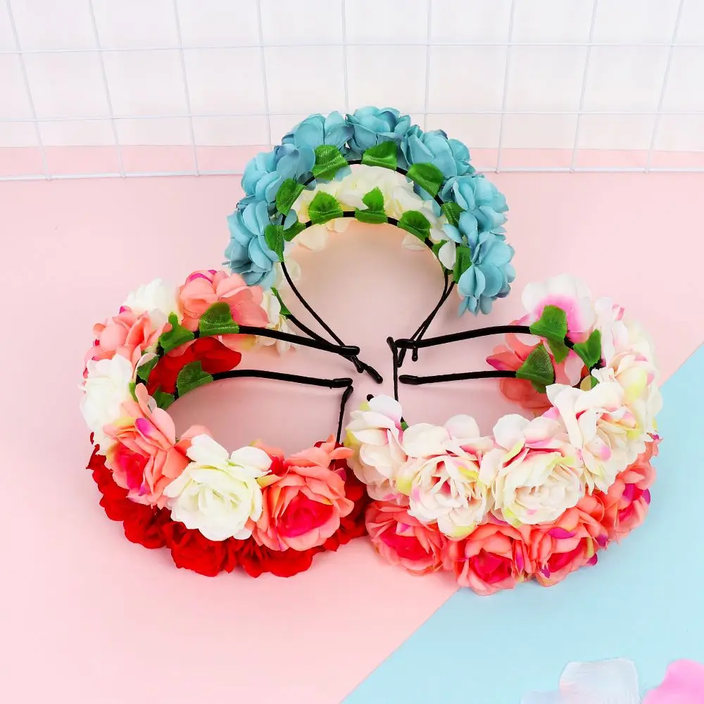 أزياء إكسسوارات الشعر الأميرة الشاطئ أغطية الرأس النساء زهرة عقال العروس هيدهوب حفل زفاف #4