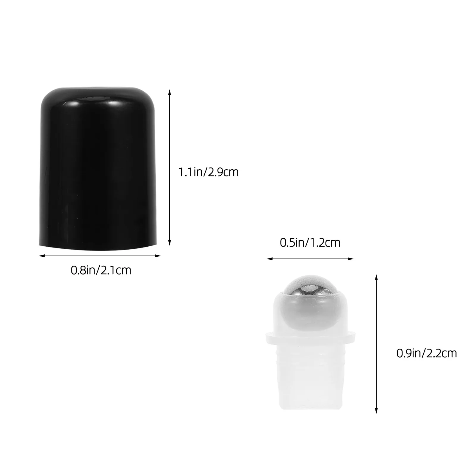 20Pcs Essential Oil Roller Ball Inserts Dust Caps 18 Tooth Leakproof Refillable Bottles for DIY Blends Aromatherapy Essential