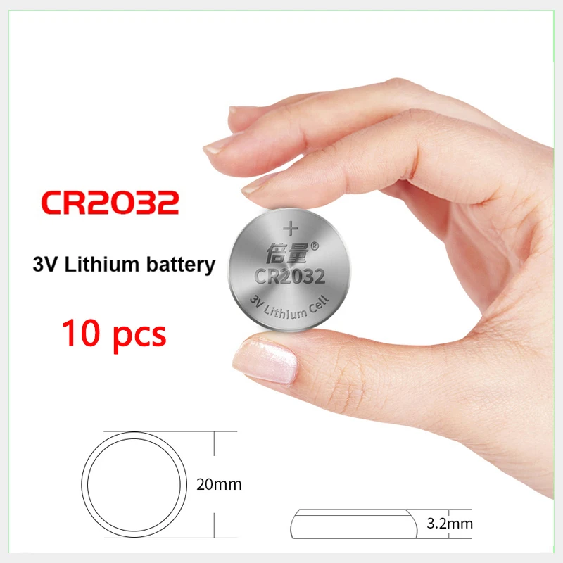 10pcs CR2032 Button battery 3V Lithium battery For Remote Control Calculator Watch Motherboard Car key button cell battery