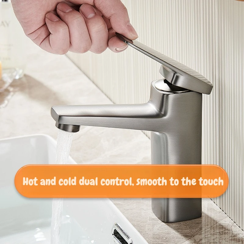 Durable Basin Faucets Wear Resistant Bathroom Faucet Stainless Steel Bathroom Accessories Antileak Washer Mixer Home Household