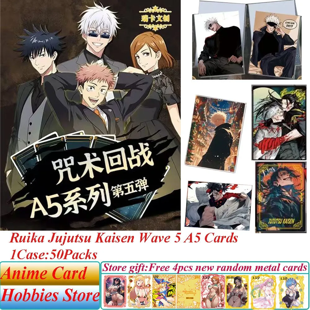 Ruika Jujutsu Kaisen Wave 5 A5 Large Card Anime Gojo Satoru Acrylic White Porcelain Paper Acrylic Stand Acrylic Color Paper Card