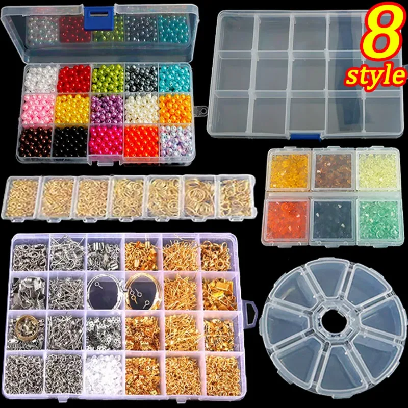 Cajas de embalaje transparentes DIY, divisores extraíbles, contenedores de joyería, anillos, cuentas, pendientes, caja de almacenamiento, estuche