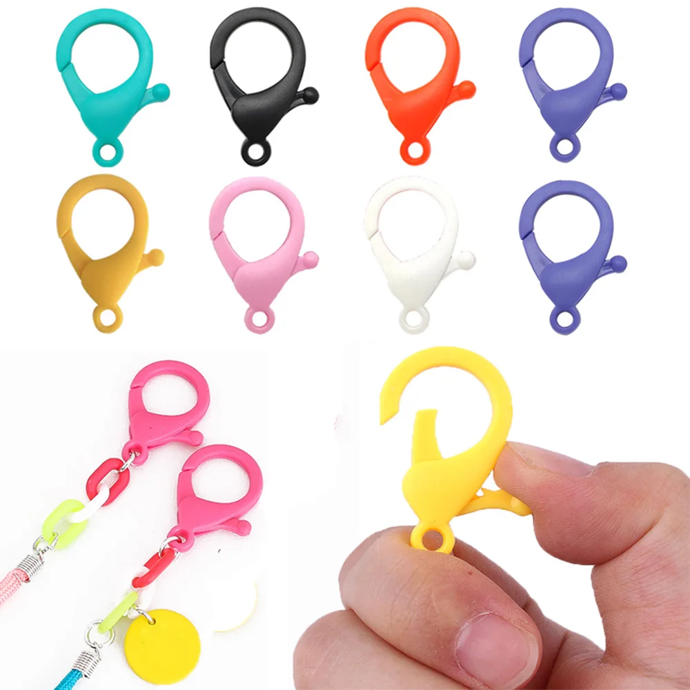 Colorful For DIY Plastic Key Ring Snap Hook Glasses Chain Clasps Jewelry Making Lobster Clasps Lamp Shape Buckle