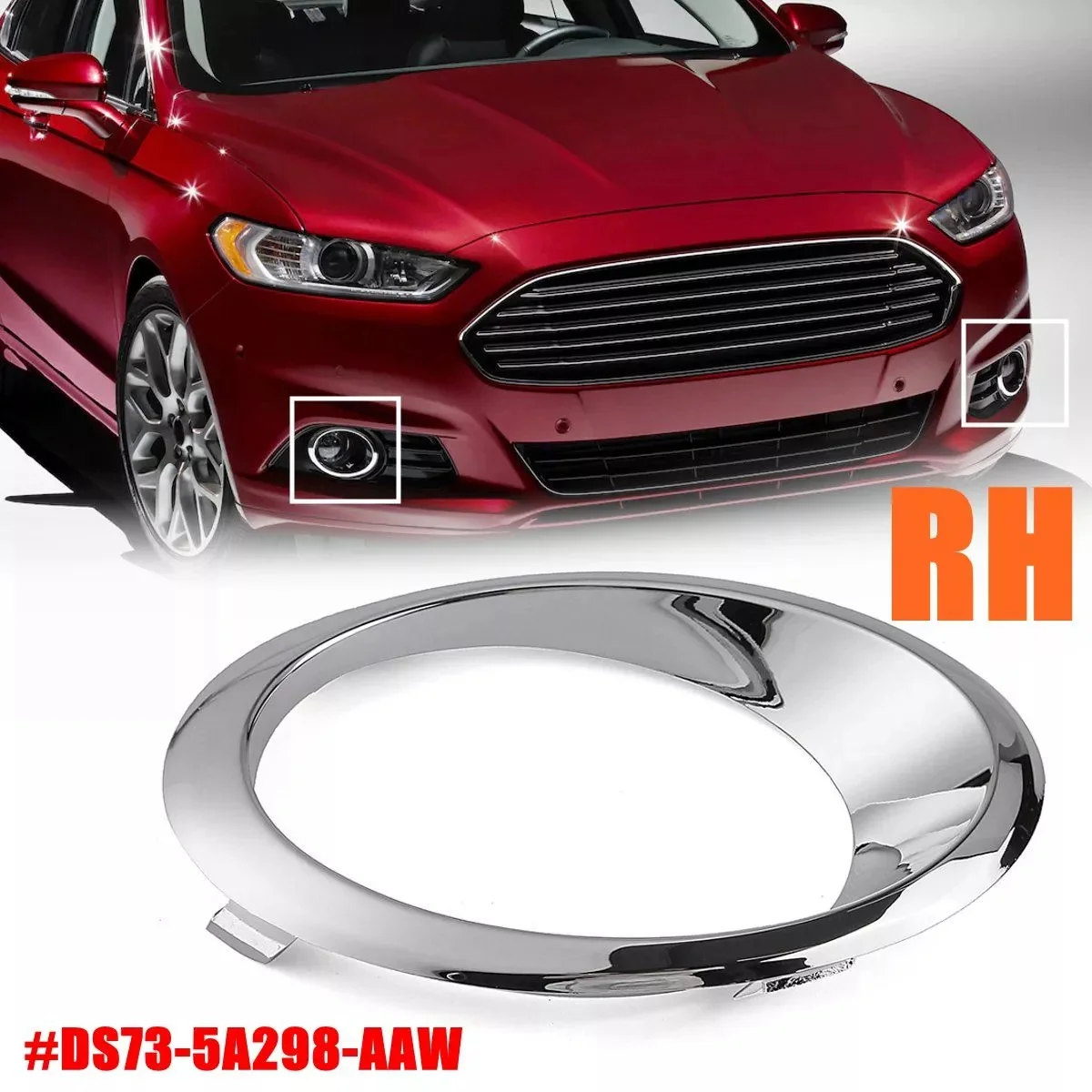 Chromen Mistlamp Cover Bezel Sierring Voor Ford Fusion Mondeo 2013-2016 Ds7z17e810aa Rechts