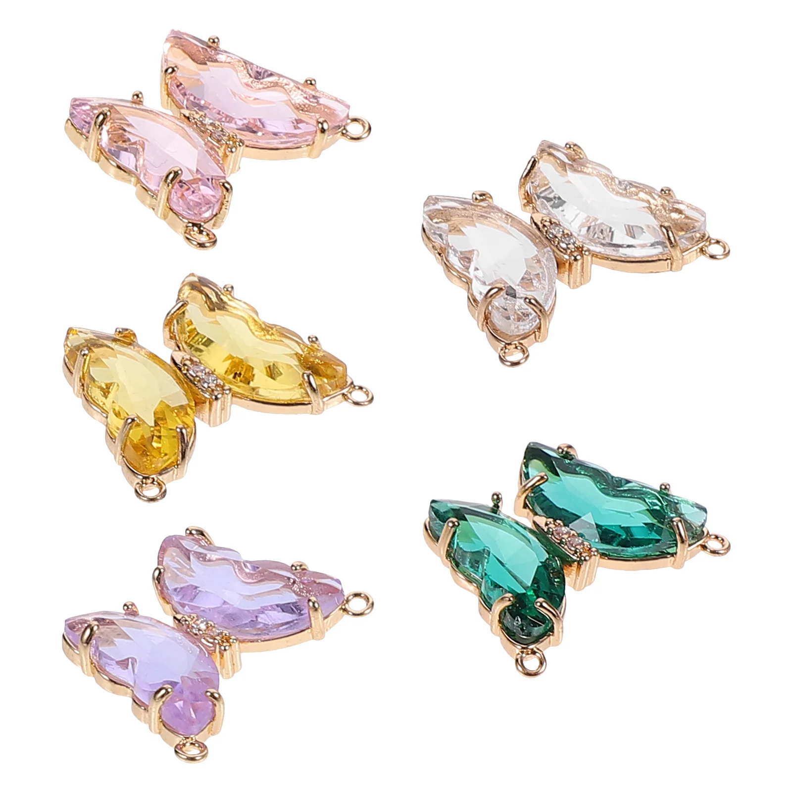 

5 Pcs Charm Necklace Butterfly Accessories for DIY Jewelry Decor Bracelet Simple Pendant Semi-finished