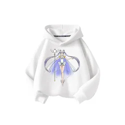 Cute 2024 new fall/winter hoodie coat Sailor Moon Boys girls children's clothing cartoon fashion casual hoodie coat