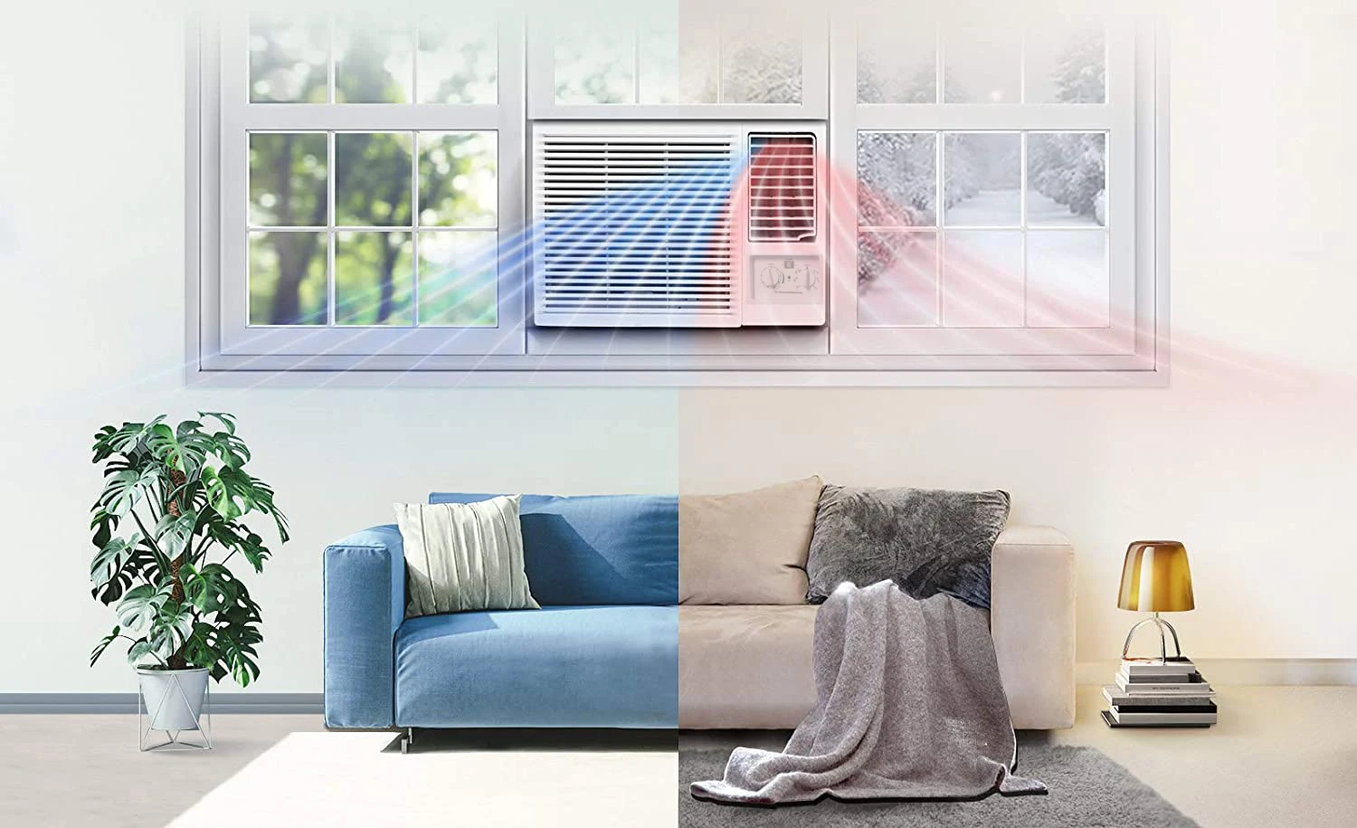 Variable frequency window air conditioner,combined cooling and heating type，Multiple models, low-noise type