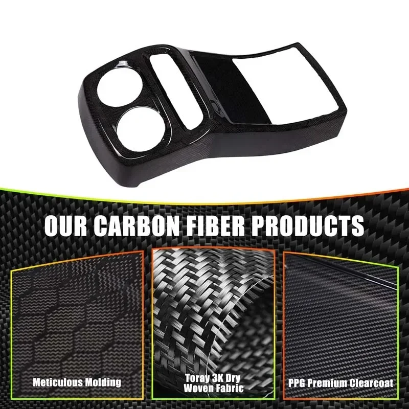 For Mercedes Benz G Class W463 2019-2024 Carbon Fiber Car Rear Air Condition Air Vent Outlet Anti-kick Cover Trim Accessories