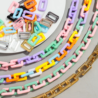 15pcs/bag 20x30mm Solid Color Acrylic Square Link Chain Beads for Bracelet Necklace Phone Chains Making DIY Jewelry Accessories