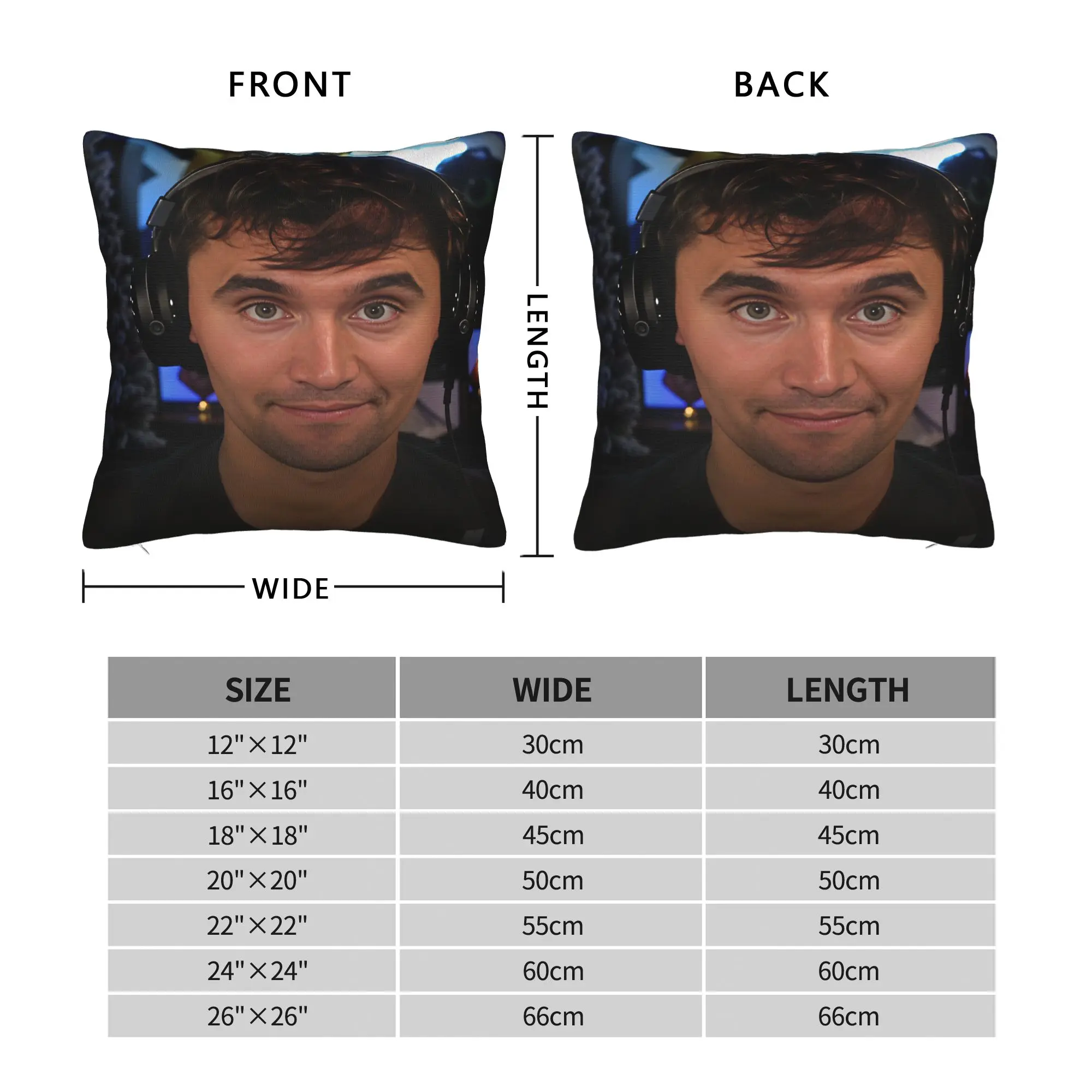 Charlie Kirk Stream Headset Pillow Cover  Comfy Cushion Cover Funny Pillow Case For Couch Sofa Bedroom