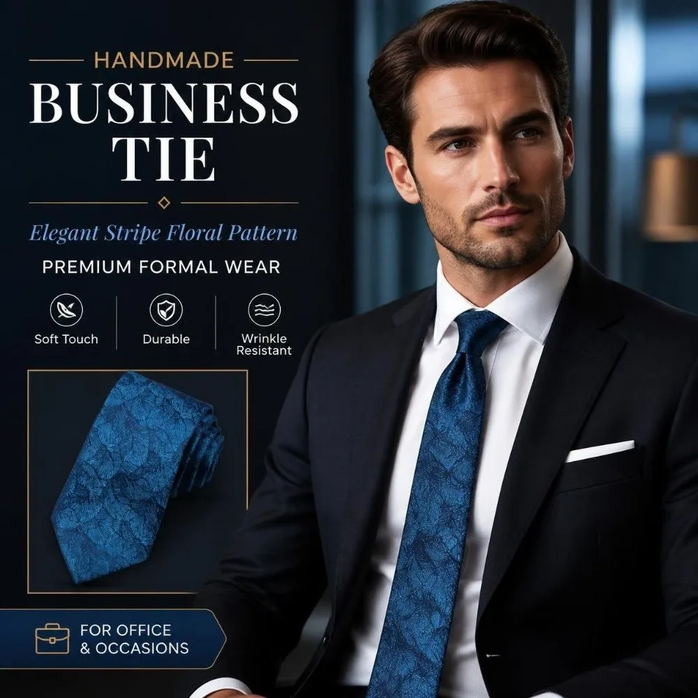 Floral Printed Paisley Tie for Men 7.5cm Wide Luxury Paisley Print Necktie Hand Tied Jacquard Woven Business Formal Necktie