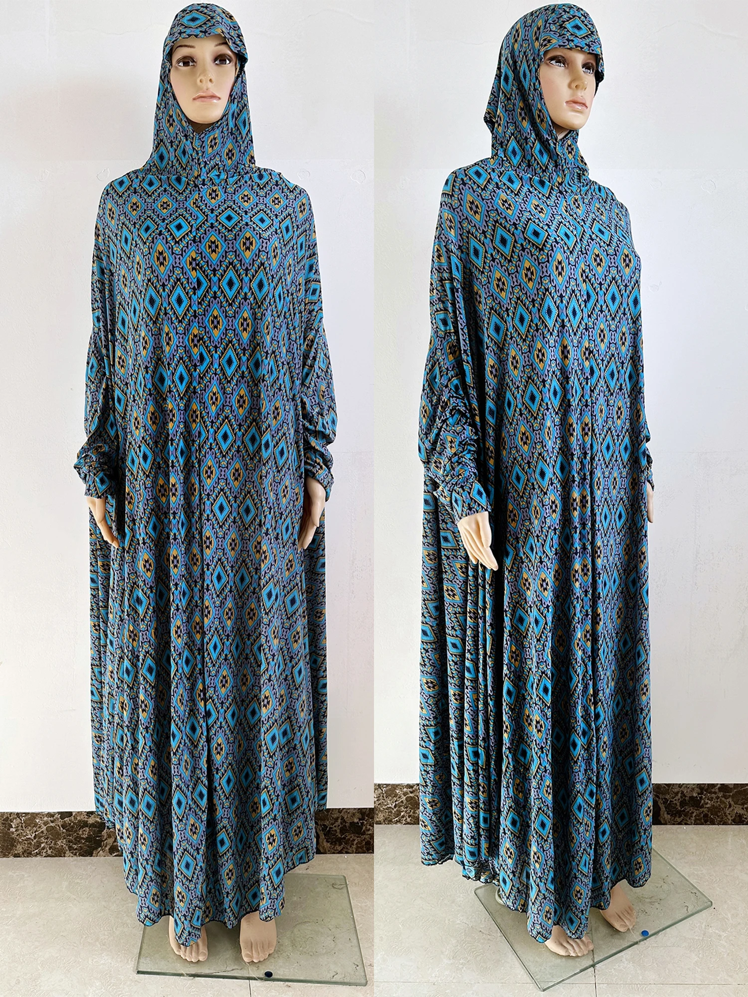 6XL Ramadan Muslim Hijabs Dress Women Prayer Garment Dubai Abaya Arab Jibab Islam Flowers Djellaba Femmel Khimar Worship Robe