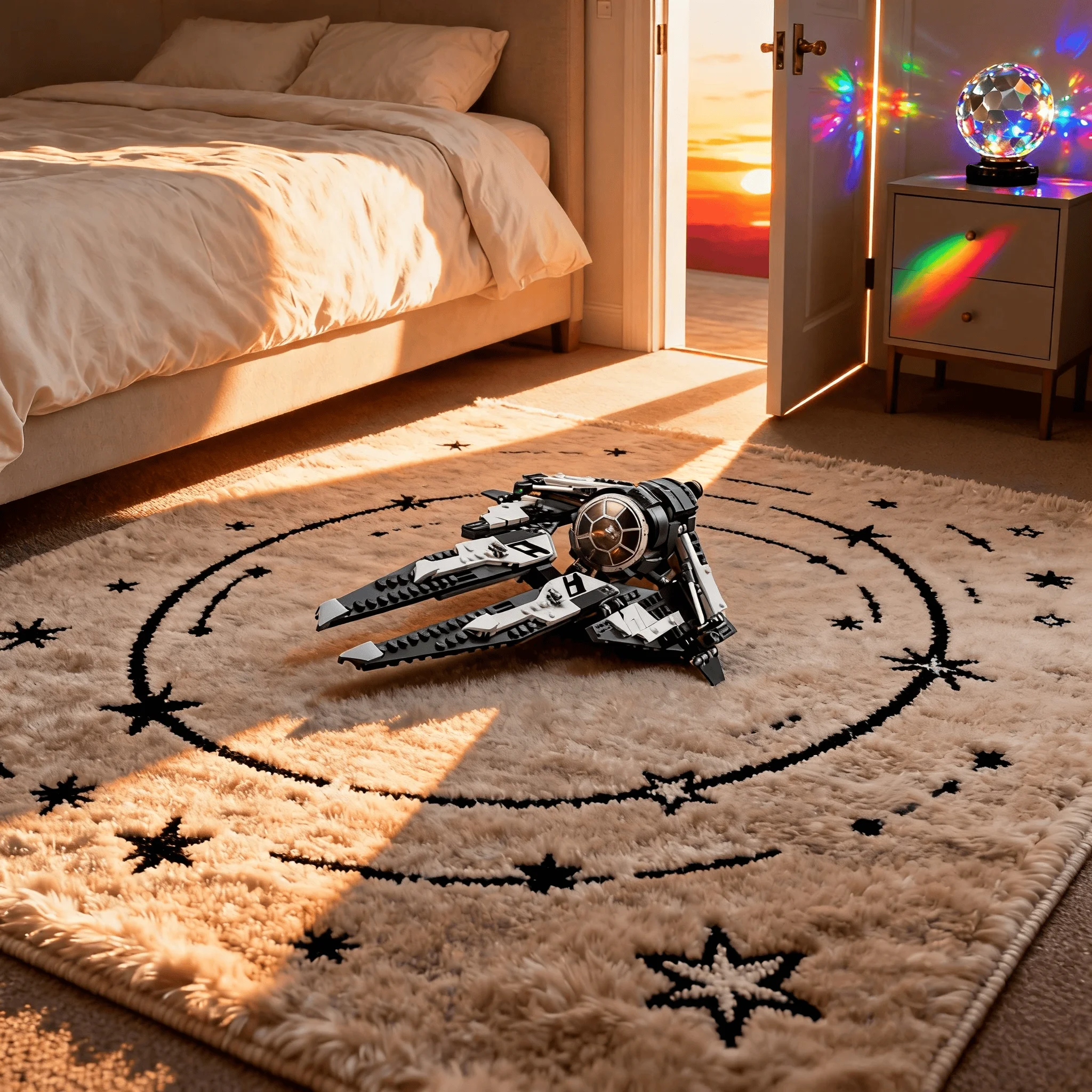 

Refinado modelo modular negro 396pcsMOC2026 nuevo robot espacial universo ensamblado regalo navideño para adultos