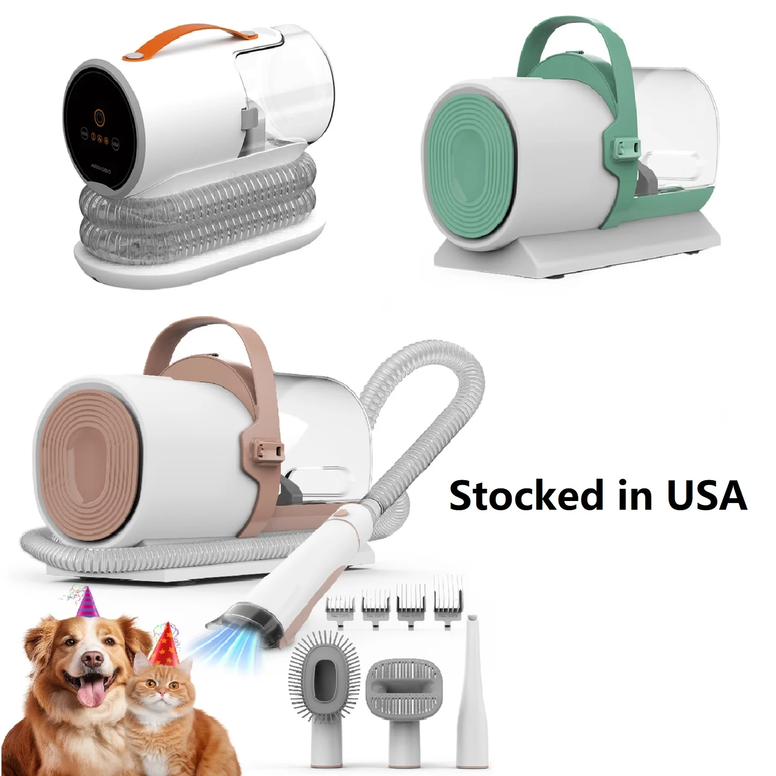 

STLF JW ping From Germany 11000Pa Pet Grooming Vacuum Kit Puppy Electric Clipper Combs Tool Brush Cats Dogs Hair Remover