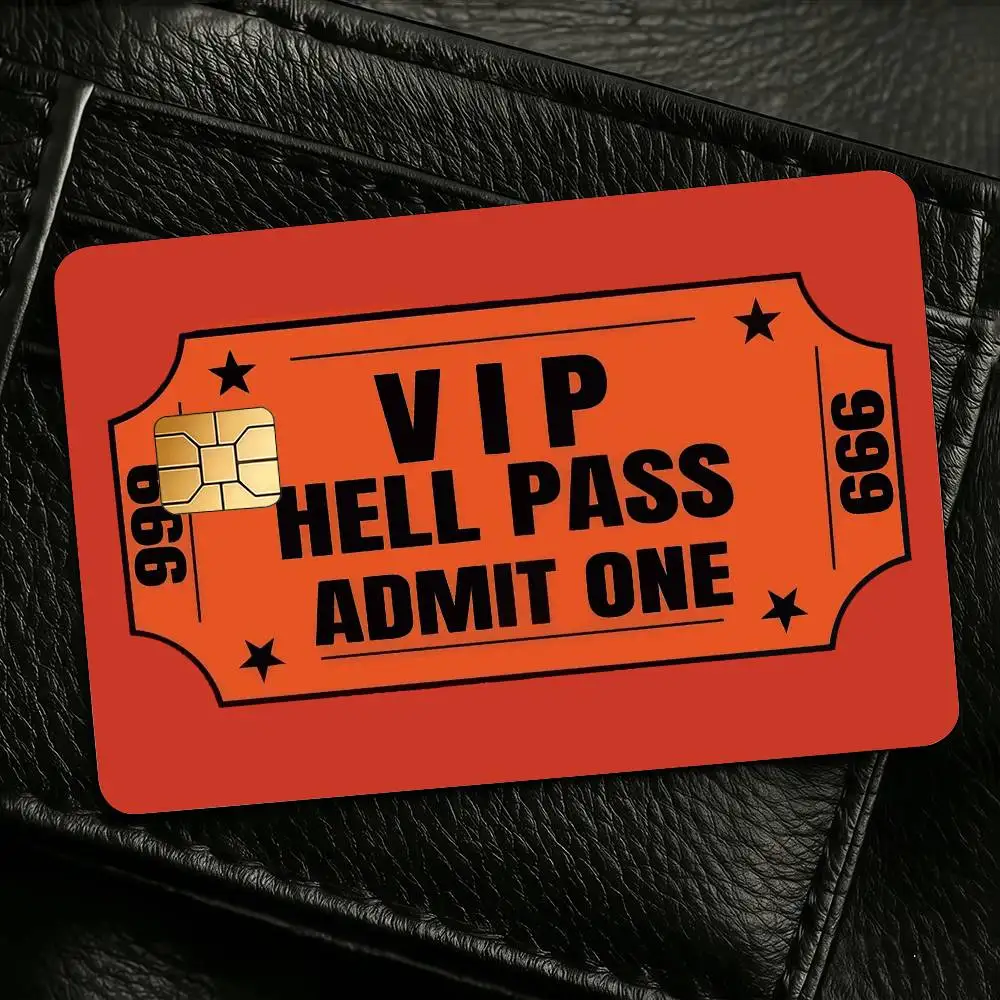 Hell Admit One Soul Credit Skin Credit Skin Cover Card Stickers 4PCS Film Bus Pass Front Decoration Bank Debit Waterproof