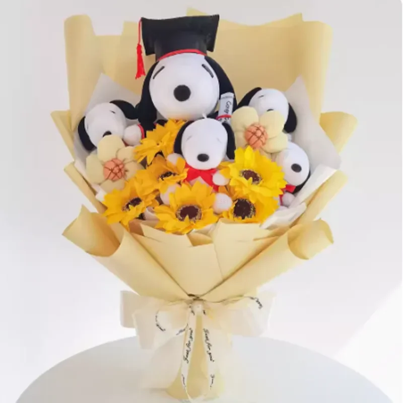 

Anime Cartoon Snoopy Plush Bouquet Cute Doll Flower Puppy Graduation Gift Birthday Gift Valentine's Day Gift For Girlfriend