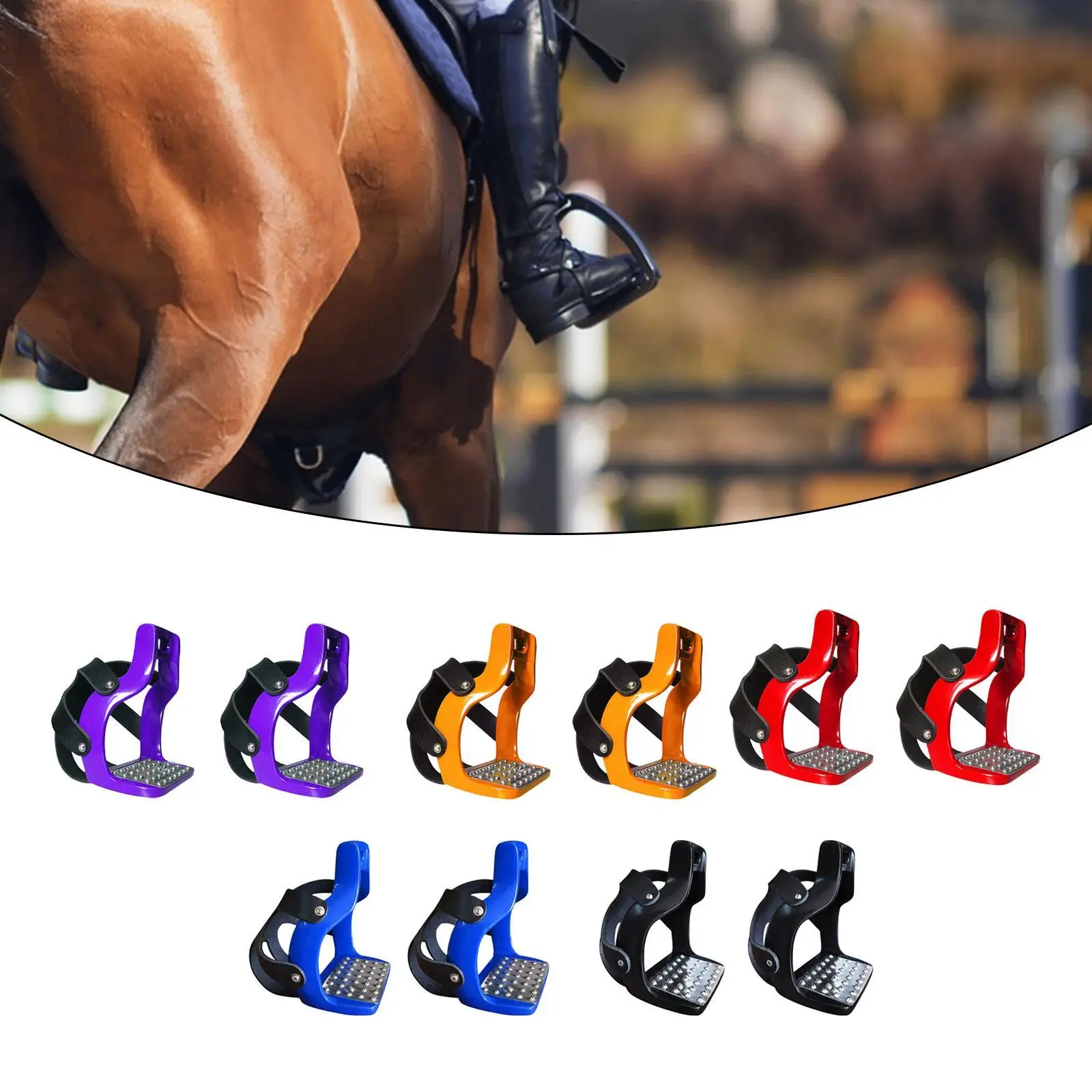 Estribos para montar a caballo, silla de protección para montar en inglés, estribos antideslizantes para montar a caballo, accesorios para deportes ecuestres, 2 uds.