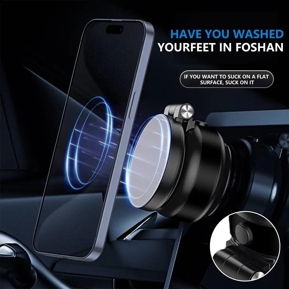 Double Suction Cup Car Magnetic Phone Holder In-car Wireless Tablet Holder Charging Vacuum Adsorption Navigation Car Bracke O5m3