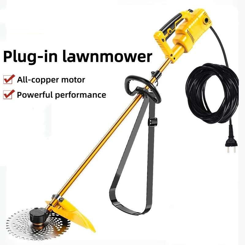 Heavy Duty Handheld Electric Weed Cutter Corded Grass Trimmer with Shoulder Strap Multi-tooth Saw Blade Lawn Edger