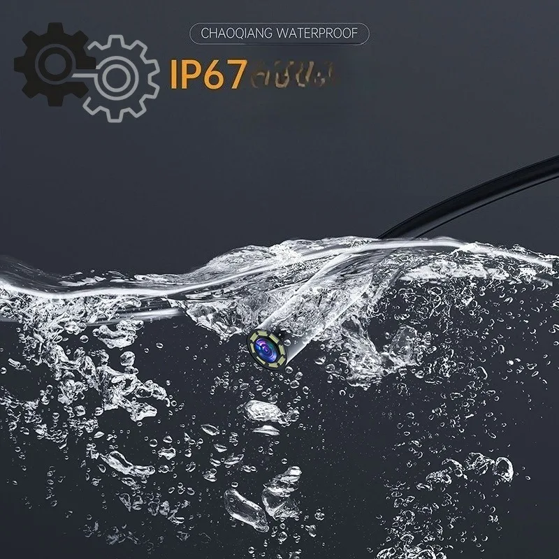 5.5mm HD Handheld Industrial Endoscope with Screen, 8mm Lens Portable Pipe Inspection Camera for Vehicle Detection