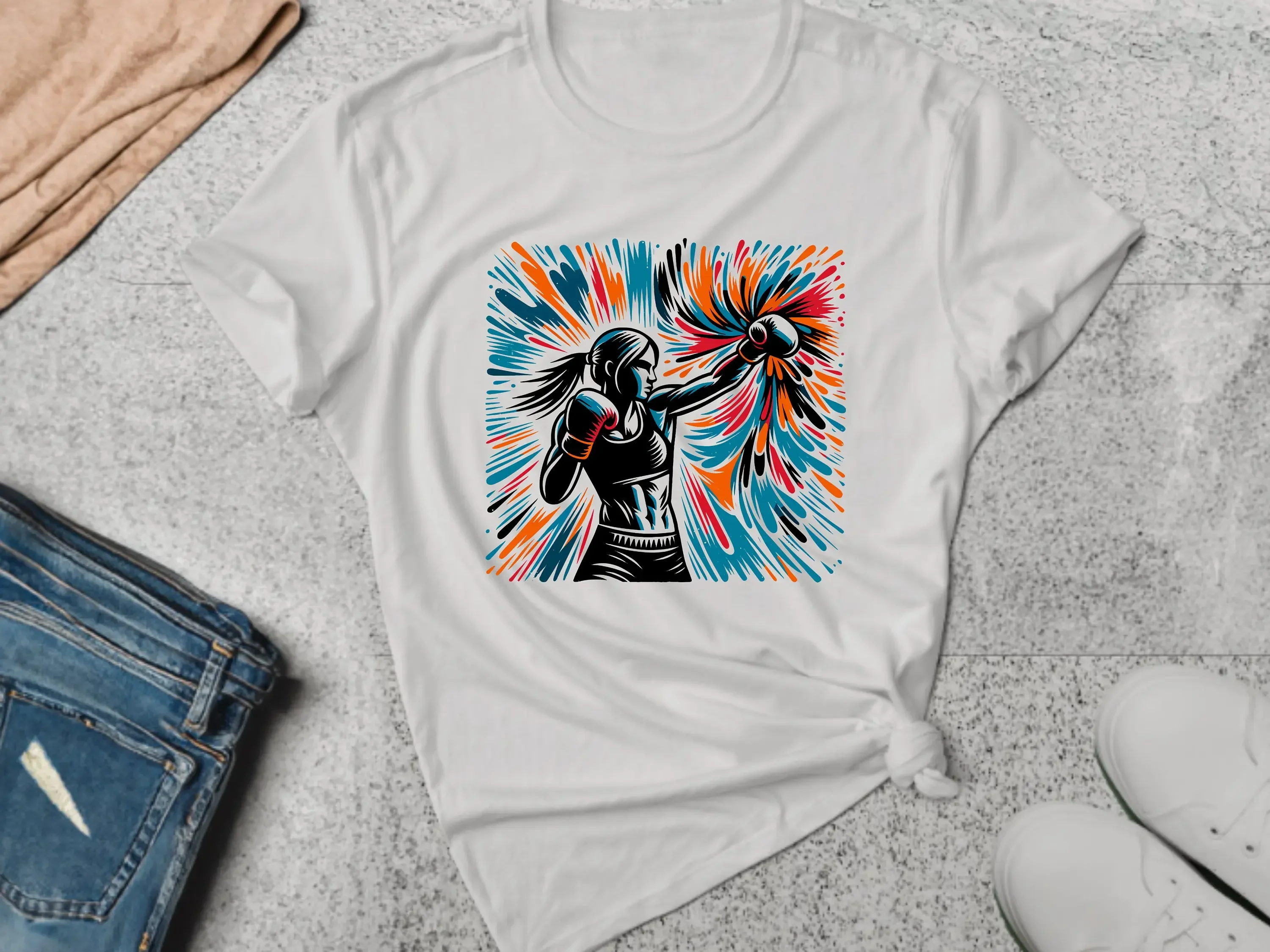 Boxer T Shirt Boxing Fitness Top Womens Kickboxing Martial Arts Athlete