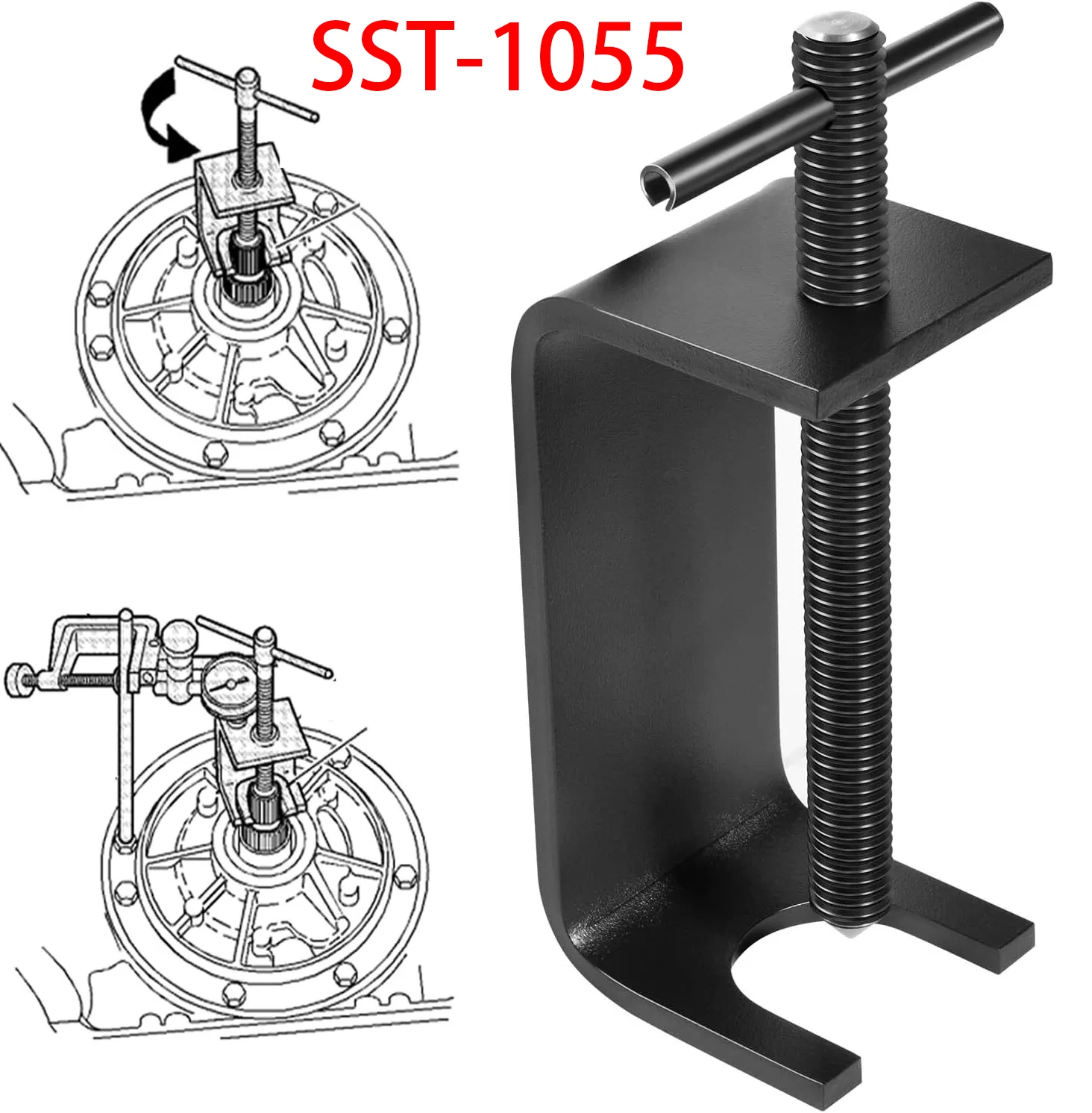 

Oil Pump Remover & End Play Transmission Checking Fixture Tool for Ford 200, 200C, 200-R4, 250, 250C, 350, 350C, 375, 400, 3L80,