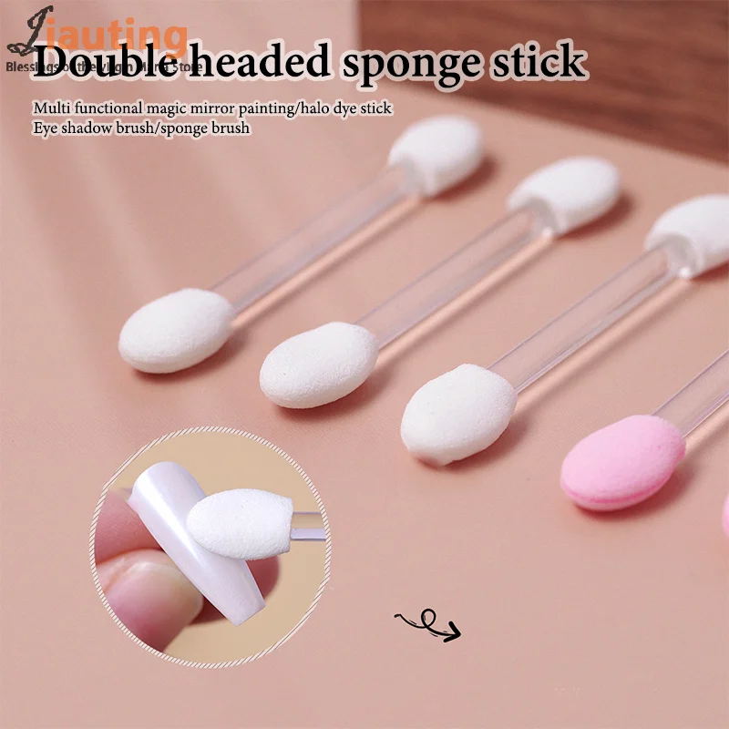 10 قطع من فرشاة ظلال العيون، عصا إسفنجية للمكياج الاحترافية، فرشاة تجميل مزدوجة النهاية لمستلزمات مستحضرات التجميل