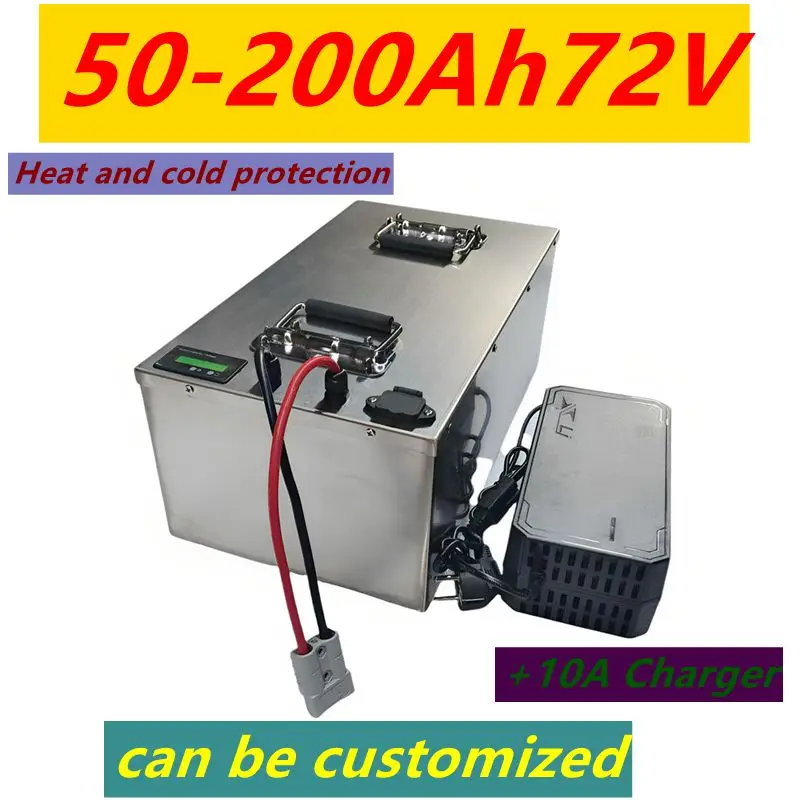 

Lifepo4 72V 50Ah 60Ah 70Ah 80Ah 100Ah 150Ah 180Ah 200Ah литиевая батарея для скутера, мотоцикла, трехколесного велосипеда, электрического четырехколесного автомобиля
