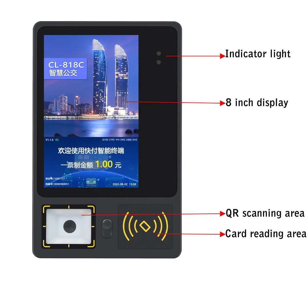 Factory School Bus Contactless Fare Collection Terminal with Real Time Data Updating with GPRS