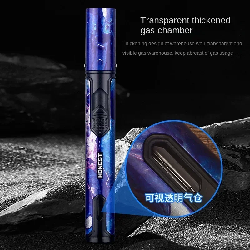 HONEST Metal Windproof Lighter Refillable Pen Torch Lighter Jet Flame Butane Lighter Kitchen BBQ Candle Camping Men Gadget Gifts